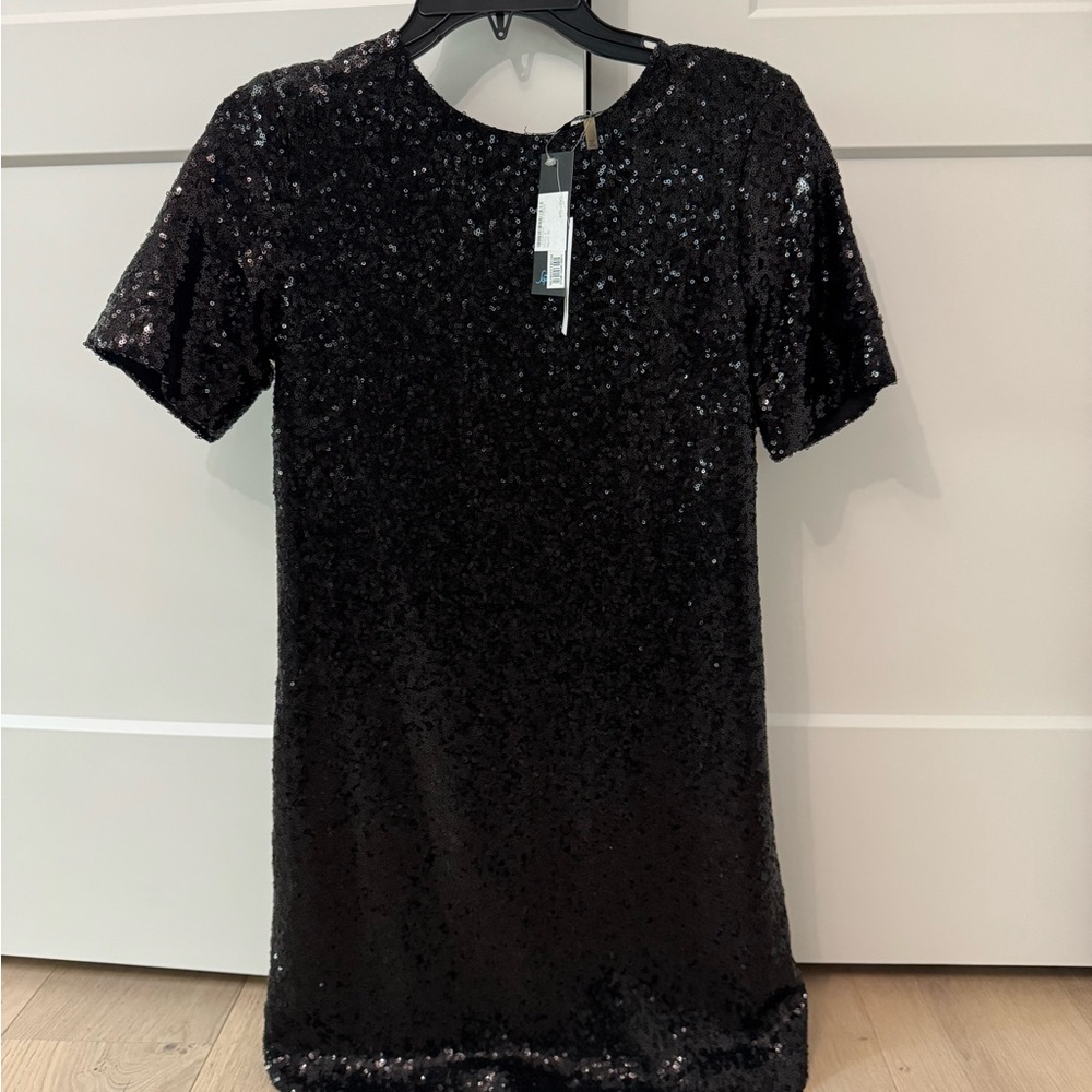 Mini Black Sequin Dress